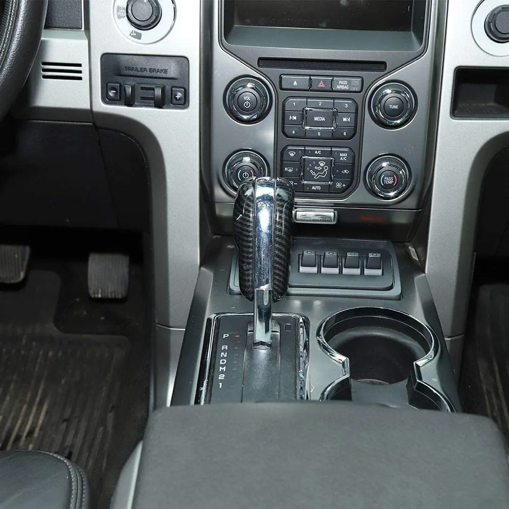 Carbon Fiber Gear Shift Panel Cover For 2009-2014 Ford F150 Raptor - Direct Fit Trim Upgrade