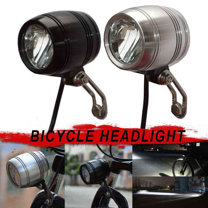 Bicicleta LED Luz dianteira para Hub Dynamo Farol de Segurança Aviso Night Light Bike Decoração Preto Branco Y1119