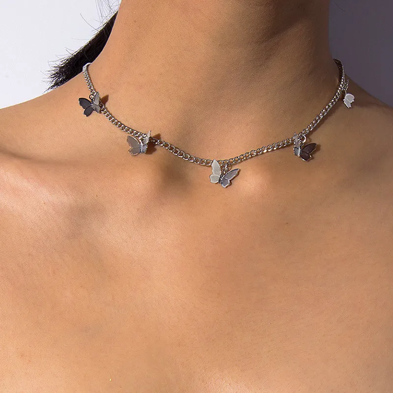 Gold butterfly on sale choker necklace