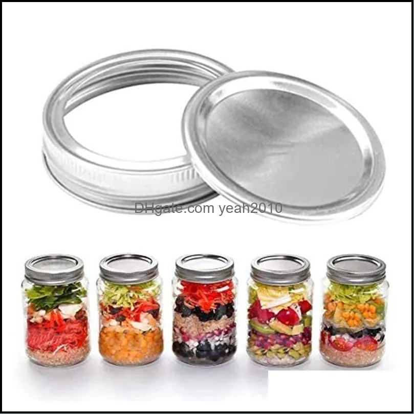 Kitchen Storage & Organization 24pcs Regular Sealing Cap Mouth Lids Jar Canning Bands Split-type Leak Proof For Supplies Metal Covers