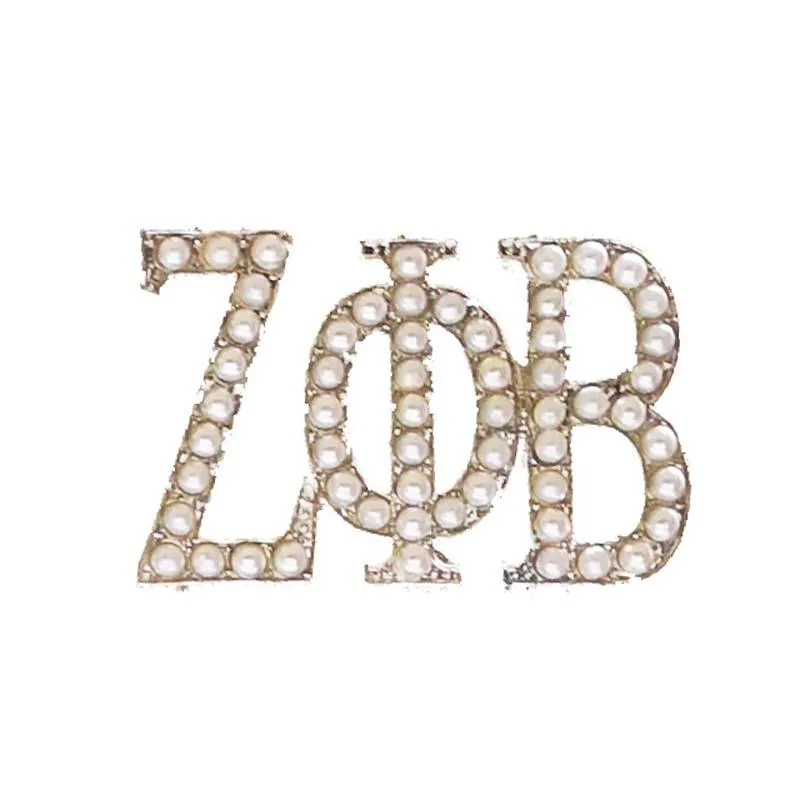 Épingles, Broches Divine Nine ZETA PHI BETA ZPB Grande Taille Perle Épinglette Bijoux