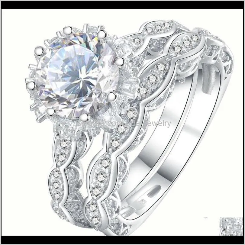 victoria wieck 8mm big stone white topaz luxury jewelry 925 sterling silver simulated diamond gemstones wedding women band ring gift
