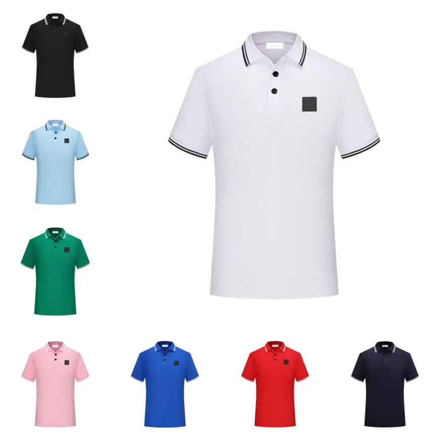 Herrpolos t-shirts toppkvalitet kortärmad sommar bomullsbroderi t shirt ny polo skjorta high street tee