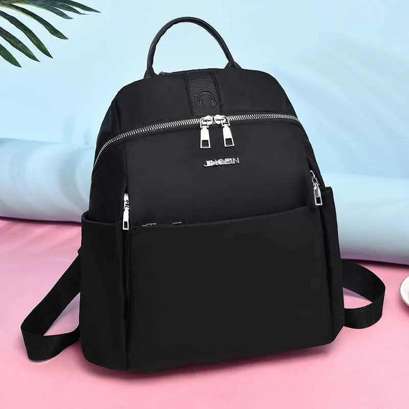 Casual klassieke vrouwen rugzak mode vrouwen schoudertas effen kleur schooltas voor tienermeisje nieuwe trend vrouwelijke rugzak Q0528