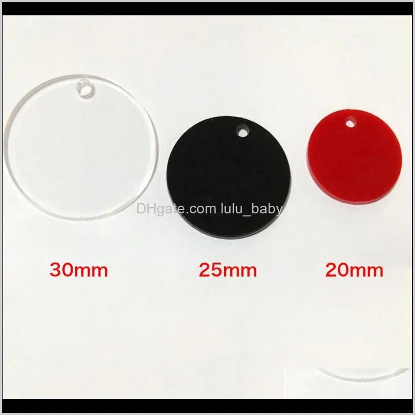  3 colors diy pendant acrylic keychain accessories 2020 new round inner hole 20mm 25mm 30mm pendant