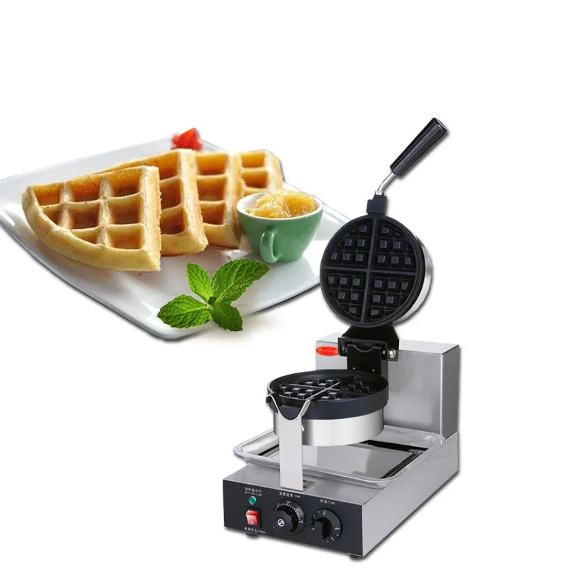 Коммерческий электрический автомат Waffles Maker Classic вращающийся бельгийской вафель из нержавеющей стали Mini Cost 220V