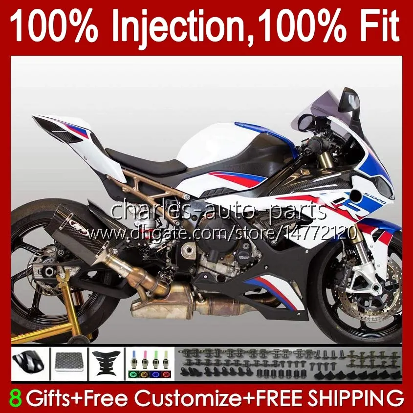 Molde de inyección 100% apto para BMW S-1000RR S1000-RR S 1000RR 2019-2021 Carrocería 21No.142 S1000 S-1000 Cuerpo S 1000 RR 2019 2020 2021 S1000RR 19 20 21 Carenado OEM Azul Blanco negro