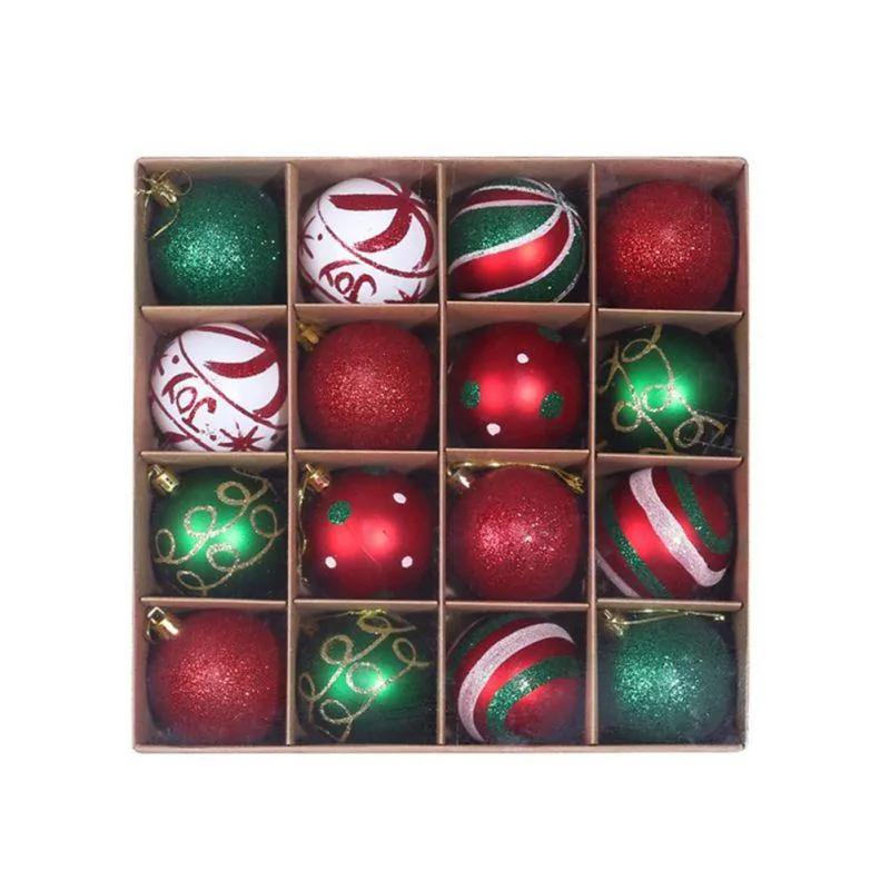 Decorazione per feste 16 Pz / set Grandi palle di Natale Ornamenti con corda appesa Decorazioni per alberi Plastica blu Anno di festival in oro rosa-