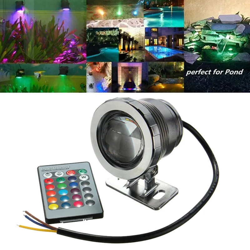 Submersible Aquarium Light Underwater RGB LED Spotlight - 12V 10W IP65 ...