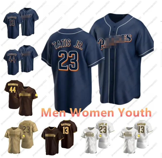 2021 Custom 44 Joe Musgrove 23 Fernando Tatis Jr. Jersey 13 Manny Machado 9 Jake Cronenworth 19 Tony Gwynn 29 Dinelson Lamet Baseball Jerseys