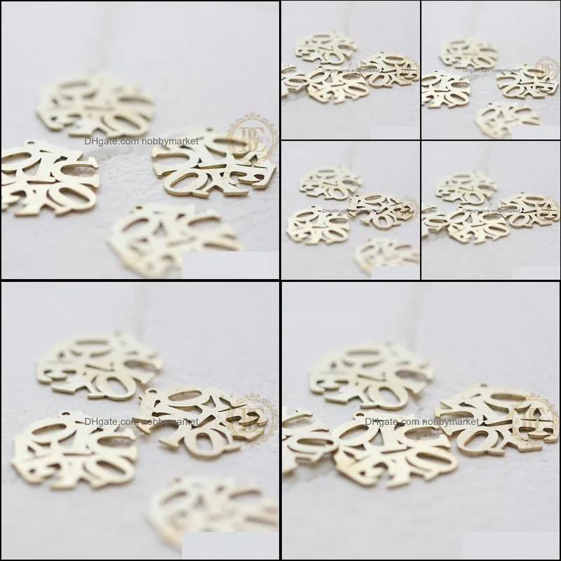 Charms 4 Pieces Solid Raw Brass Letter Charm - 22x20mm (4620C)