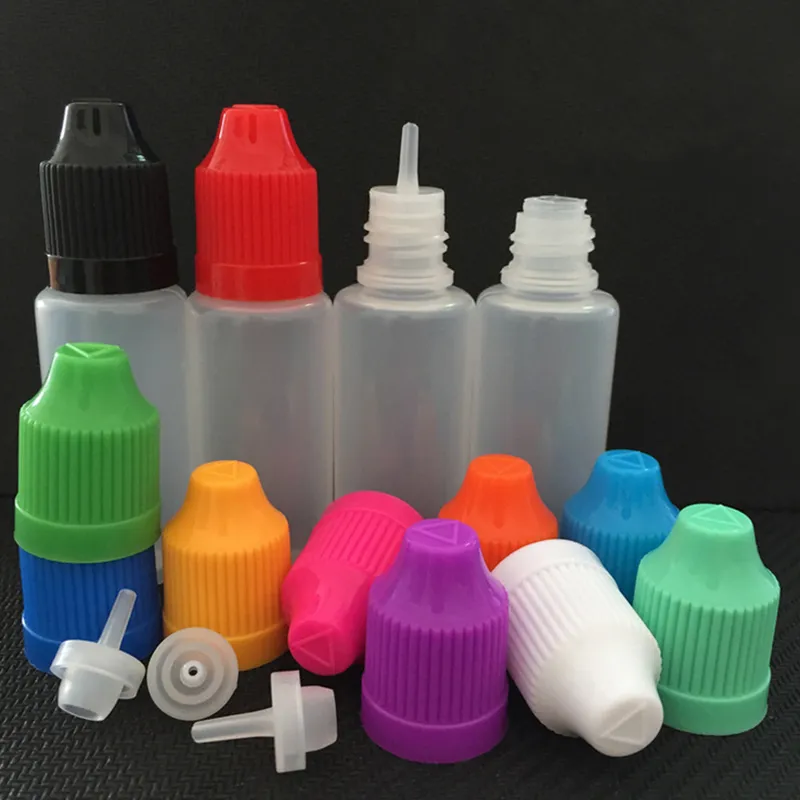 Mjukt stil PE Needle Bottle Lång Tunn Tips Mjukt röktillbehör Medicinsk certifierad 3 5 10 15 20 30 ml Barnförebyggande Tom plast för E-flytande juice Bottl Partihandel