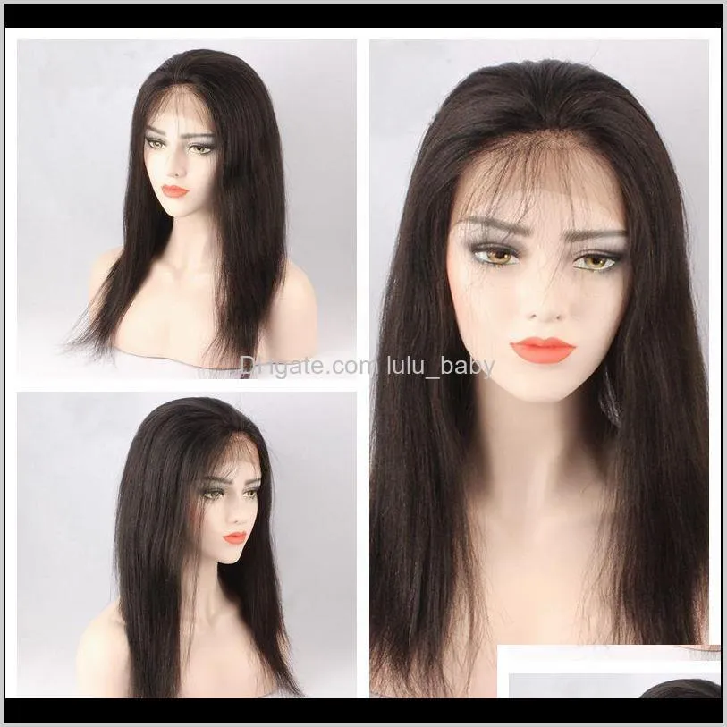 z&f 100% human hair lace wigs nature black color long straight full lace wig 24 inch hand made