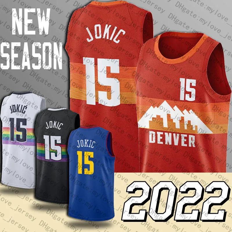 Nikola 15 농구 Jokic 저지 Jamal 27 Murray Jerseys 저지 2022 시티 저지