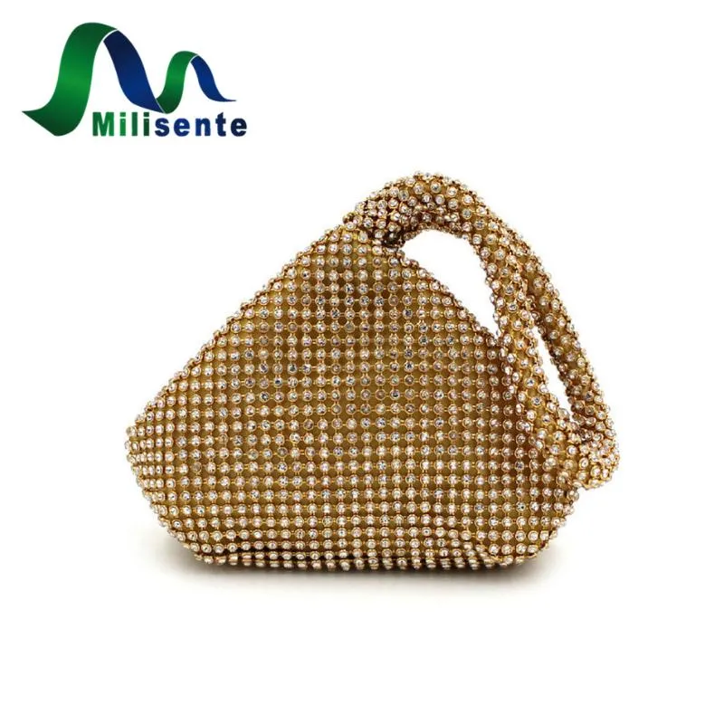 Evening Bags Milisente Mini Women Fashion Rhinestone Party Handbags Wedding Day Clutches Small Purse Gold Silver2222