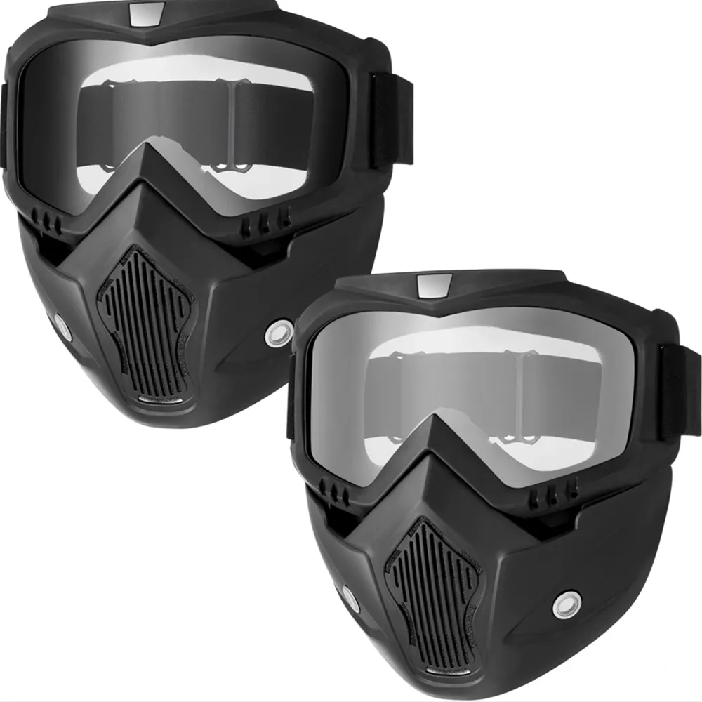Motorcykelhjälm Ridglasögon Glasögon med avtagbar ansiktsmask Avtagbar Ridcykel Off-Road Equipment Outdoor Unisex Harley Anti-Wind Eye Protection