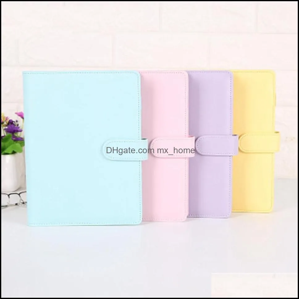 12 Colors Notepad A6 Notebook Binder Diary Handbook Shell Multi-function 6 Circle Ring Simple Portable Office Travel Record Book Cases
