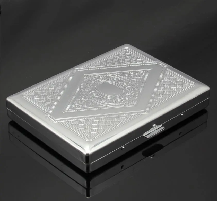 Metal Cigarette Case 105x80x19MM Rectangular Chrome-Plated Iron with  Creative Embossing and Capacity from Dhgate Cigarette Cases