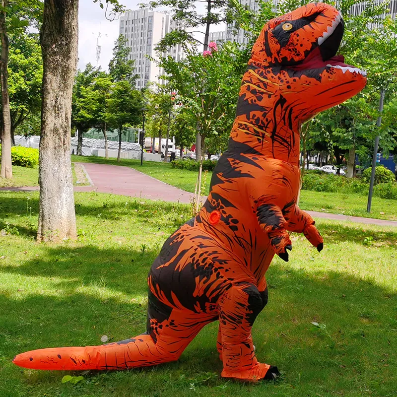 Costume de poupée mascotte Halloween Orange Dino Costume gonflable mascotte T-rex Costumes adulte dinosaure robe de soirée femme homme Costume de Noël