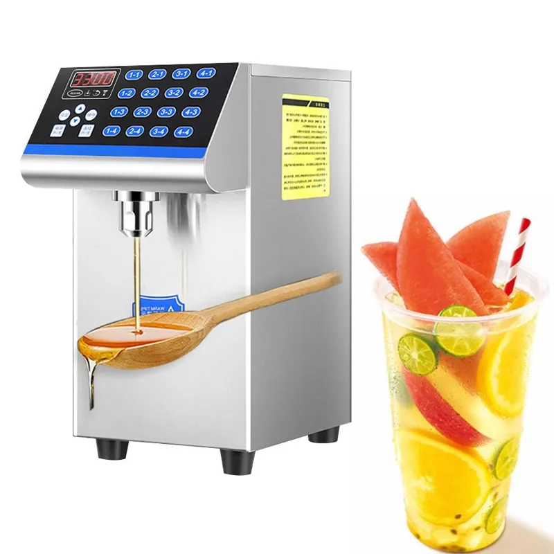 8L Fructose Quantitative Machine 16 Grid Automatic Sugar Syrup Dispenser Fructose Aid Tea Equipment Sugar Dispenser 500W