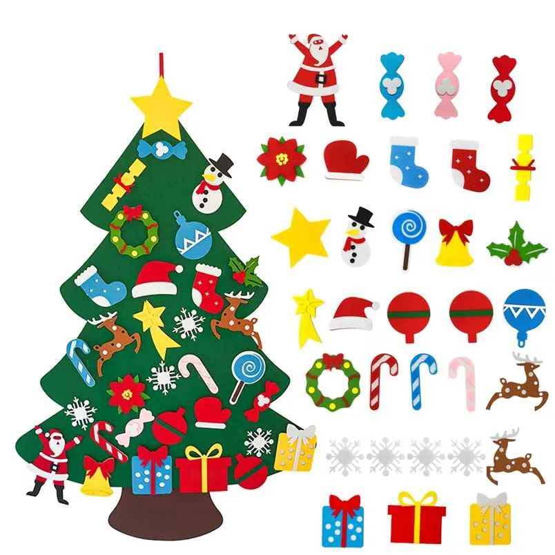 Dzieci DIY Czuł Choinki Christmas Decoration for Home Navidad Rok Gifts Christmas Ornaments Santa Claus Xmas Tree 211104