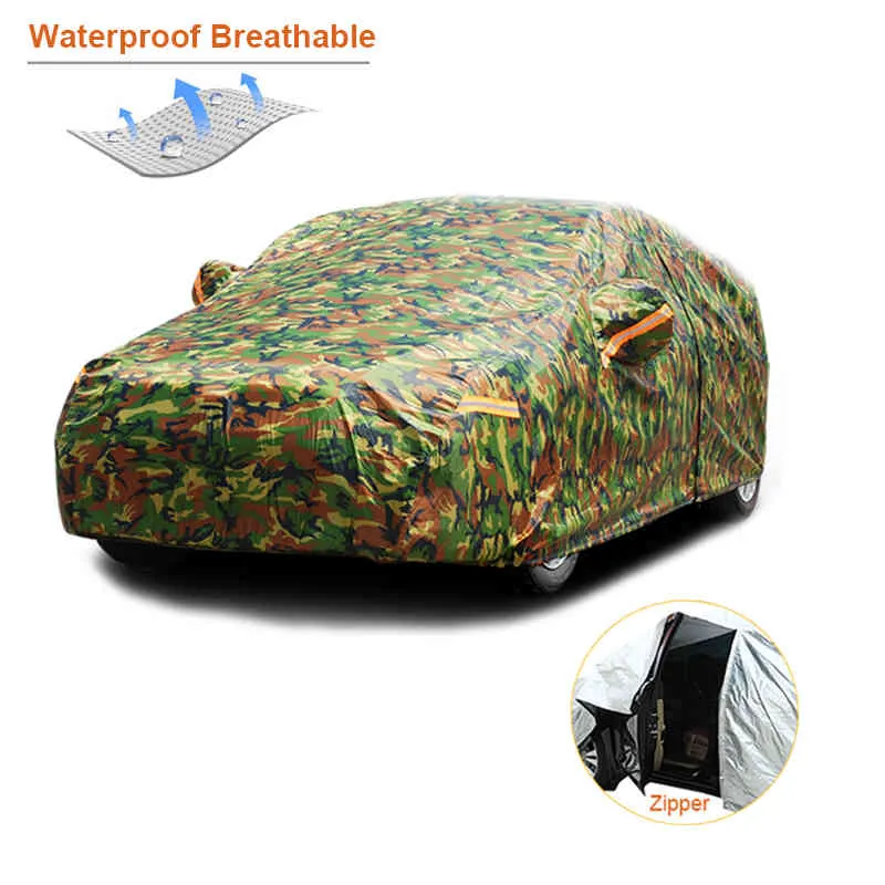 Kayme vattentät kamouflage täcker utomhus solskyddskåpa för bil reflektor damm regn snö skyddande SUV SUVAN full