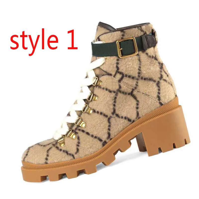 Autumn winter High heel Martin boots 100% cowhide Metal Belt buckle women designer Shoes Diamond Bee Thick heels Leather Alphabetic Lady Desert boot Large size 35-42