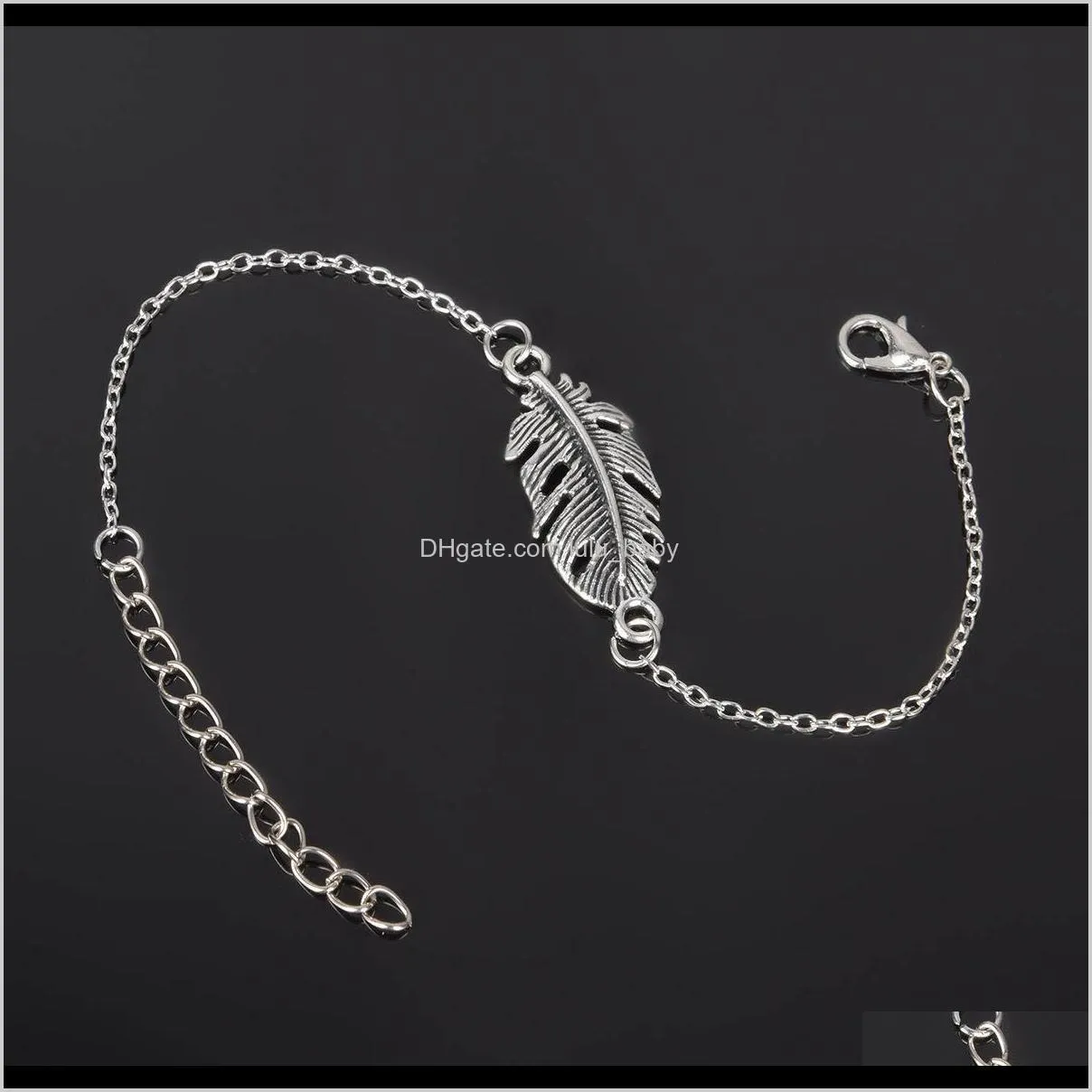 simple retro ankle bracelet chain love owl feather handcuff bicycle star anklet charm fashion jewelry for women drop shipping