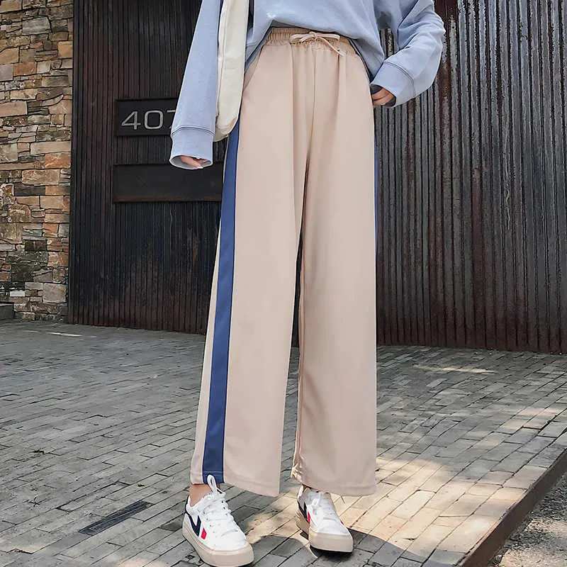 Streetwear femmes pantalons de survêtement 2021 femme coréenne décontracté sarouel Harajuku mode Hip Hop survêtement cordon pantalon pantalon X0723