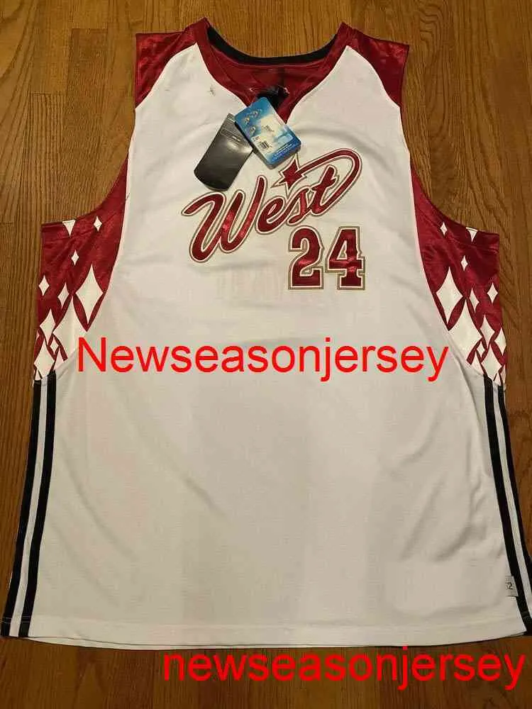Costurado 2007 All Star West Jersey MVP # 24 Bordado Jersey Tamanho XS-5XL Personalizado Qualquer Nome Número Basquete Jerseys