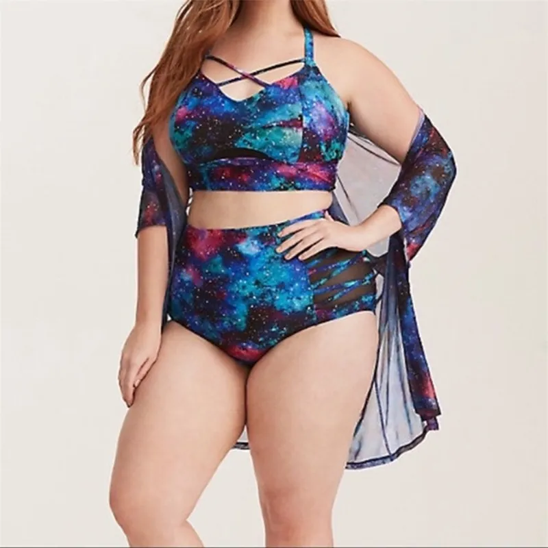 Plus Taille Rembourré Tankini Dames Maillots De Bain Multicolore Push Up Bikini Ensemble Taille Haute Maillot De Bain Maillot De Bain Brasileiro 2021 210319