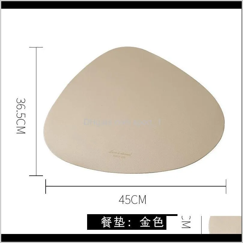 11 colors placemat tableware pad table mat pu leather heat insulation non-slip simple placemats disc coaster placemat