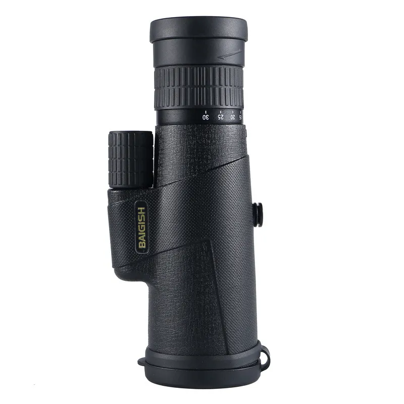 Baiigish 10-30x42 Monocular Zoom High Power Telescópio Dual Focus Bak4 Prism Optical Lente Multi-revestido com clipe de telefone genuíno