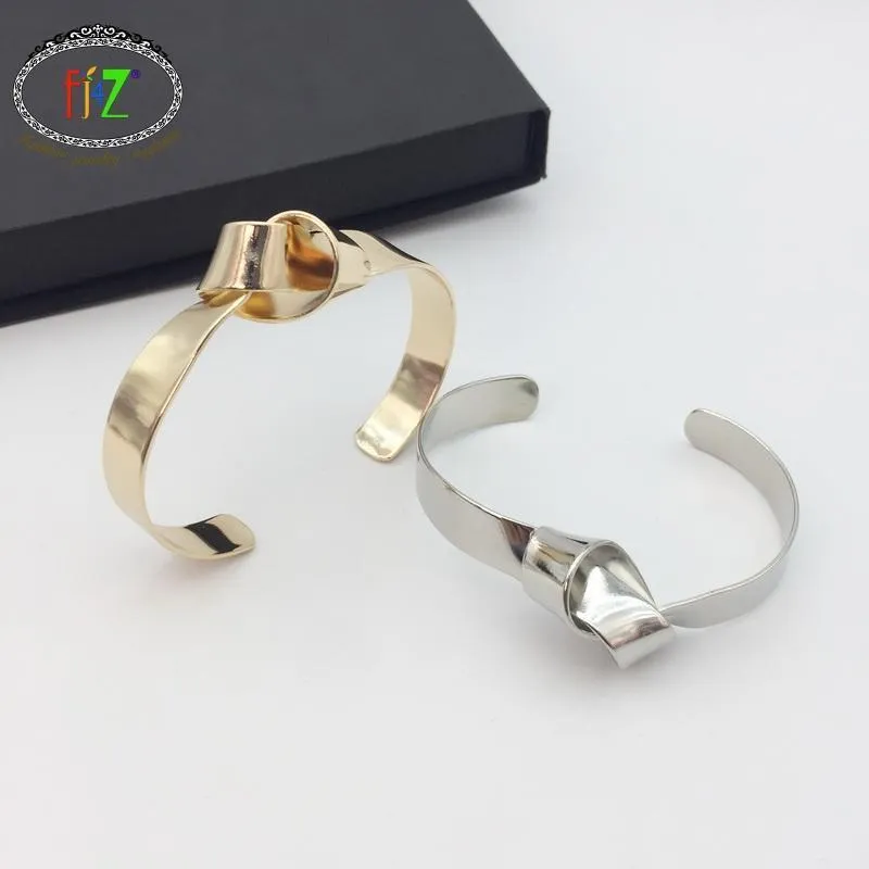 F.J4Z Fashion Punk Alloy Knot Bangle Braccialetti intrecciati da donna Armbanden Voor Vrouwen