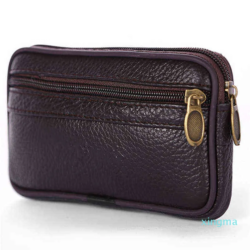 Waist bag Leather Fanny Pack Men's Belt Bag Travel Cash Card Holder Wallet Phone Pouch Hip Bum Casual Purse