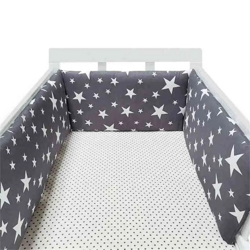 baby nursery Nordic Stars Design Baby Bed Thicken Bumper Crib Around Cushion Cot Protector Pillows borns Room Decor 210812