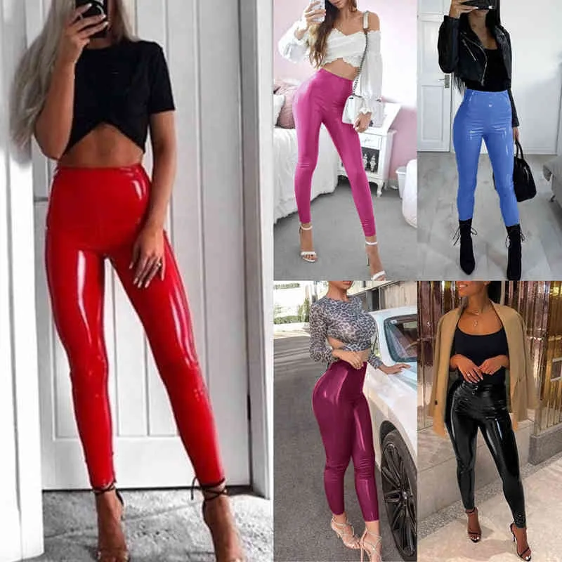 High Waist Leather Leggings For Women Sexy Autumn PU Skinny Stretch Pencil  Latex Faux Full Length High Waisted Leather Trousers 210522 From Cong03,  $6.97