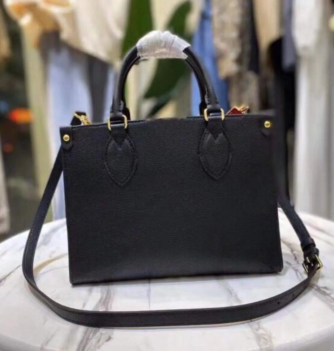 Femmes Mode Double Couleur Empreinte Grain Cuir Fourre-Tout 25cm 3 Couleurs Disponibles Noir Lait Blanc Abricot Dames Casual Grande Capacité Sacs à Bandoulière