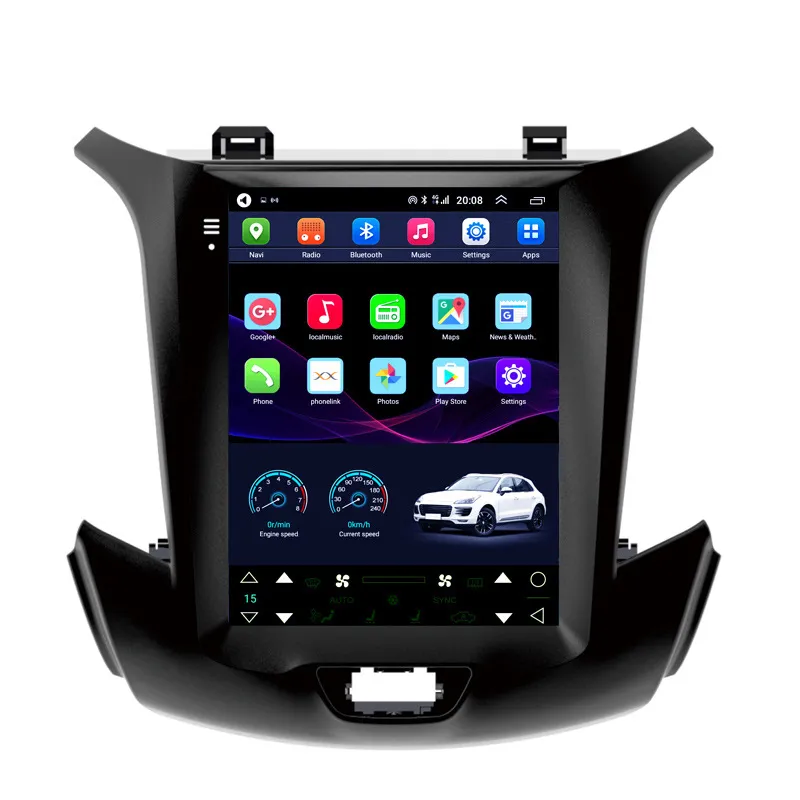 자동차 DVD 라디오 연주자 9.7 인치 2DIN 시스템을위한 System Chevy Chevrolet Cruze Capacitive 전체 터치 스크린 iOS 및 Android 폰
