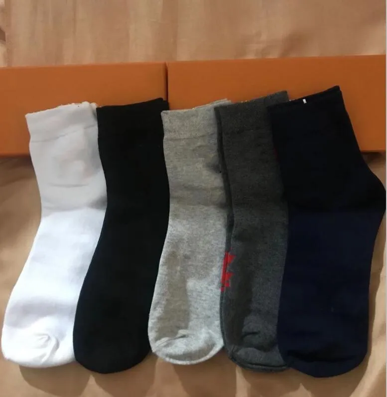 Chaussettes de sport pour hommes et femmes, 100% coton, cheville, couple entier, 5 couleurs, chaussettes longues et en forme de tube avec boîte jaune 229n