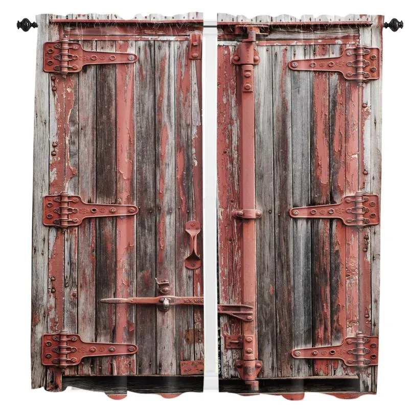 Занавес Drapes деревянные дверные краски ретро окна шторы для гостиной спальни жалюзи кухонные обработка панель