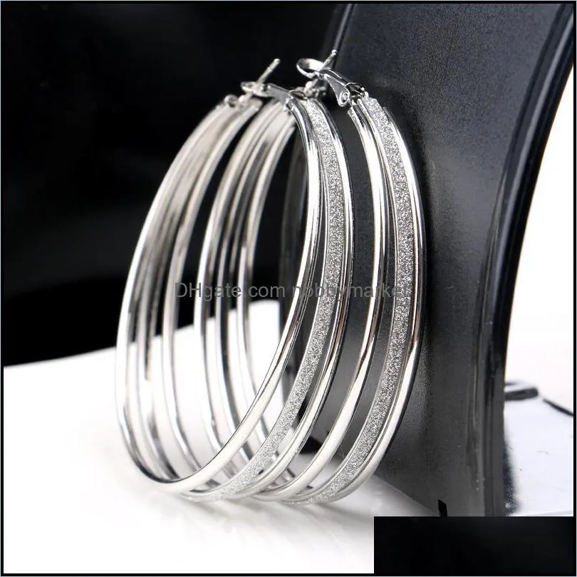 Luxury Multilayer big hoop earrings women Trendy Matte Round Large Size Earrings For Girl female Fashion Ear Jewelry