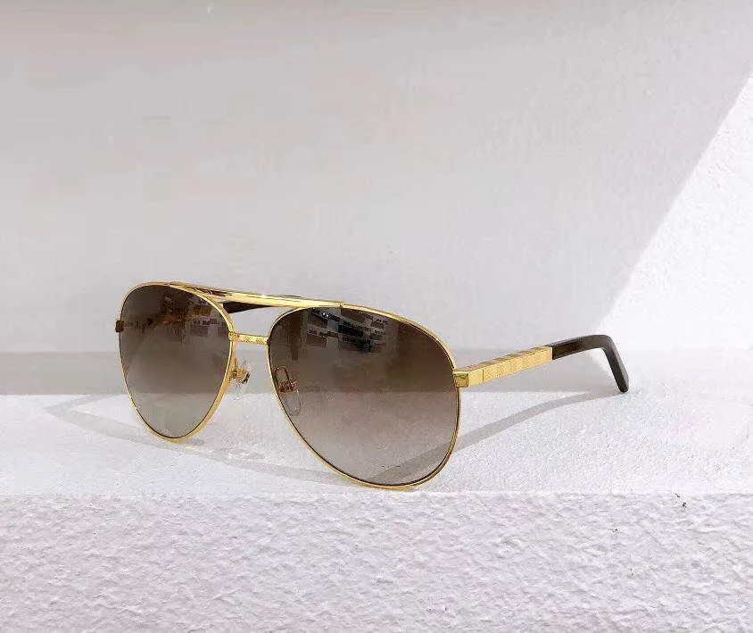 Солнцезащитные очки Attitude Pilot Gold Frame Brown Gradient Vintage Men 0339 Pilot UV Protection with Box дизайнерские солнцезащитные очки