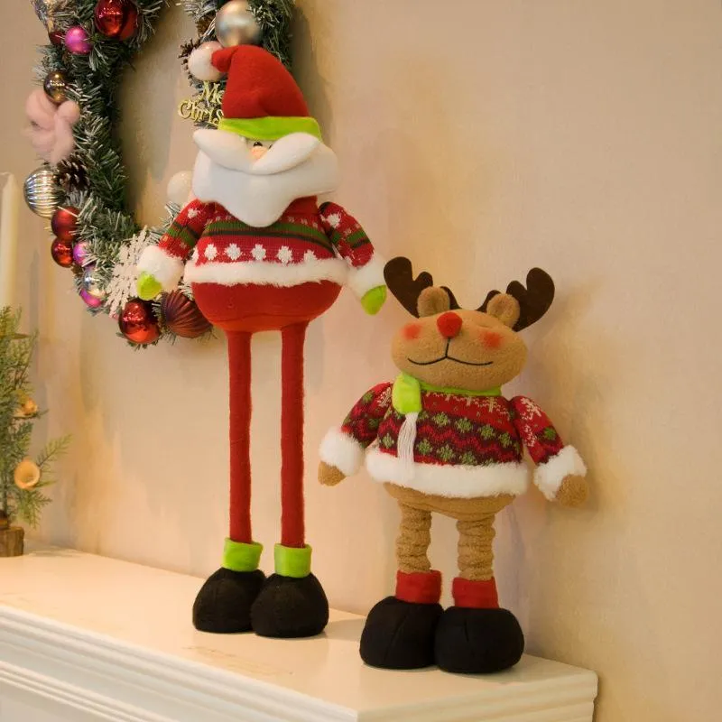 Jul leksak dekoration plysch fyllda leksaker xmas hem smycken barn Santa Claus dockor gåva