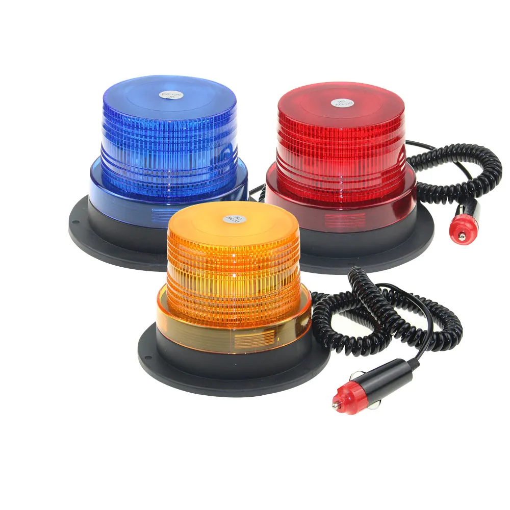 CE-certifiering Amber Blue Red Car Vehicle Strobe Varningslampa Blinkande Beacon Magnetisk Monterad LED Nödbelysningslampa 12 / 24V