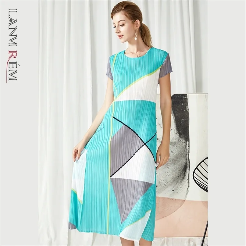 contrast color pleated dress Women's Pleated Dress Contrast Color Short Sleeve Casual Work A-Line Dresses