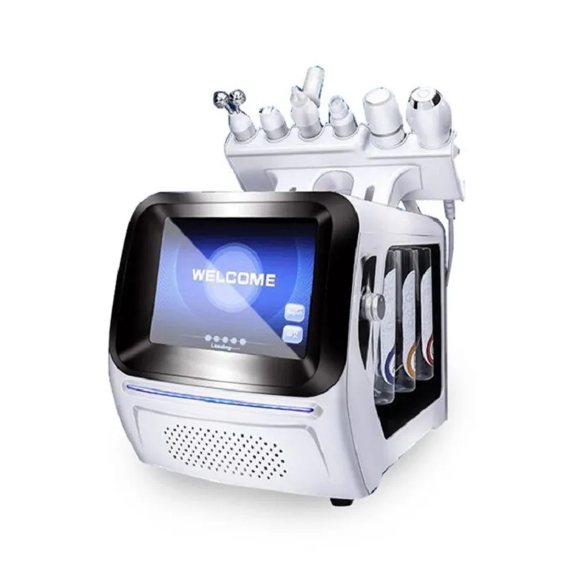 6 en 1 Hydro Oxygen Aqua Peel Water Facial Dermabrasion Hydrogen and Hot-Cold Hammer Bubble Machine