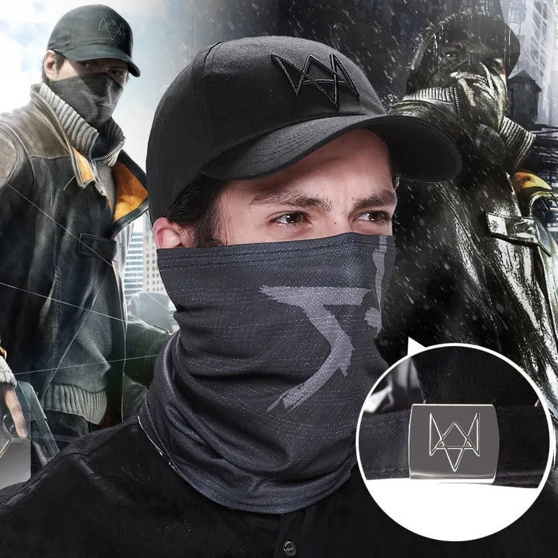 Neue Qualität Watch Dogs Aiden Pearce Cap Cosplay Hut Gesichtsmaske Schal Kostüm