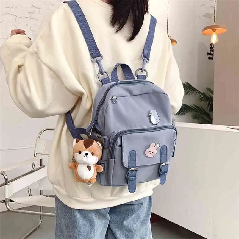 Moda Mini Plecak Kobiety Kawaii Torba Na Ramię Dla Nastoletnich Dziewczyn Wielofunkcyjny Mały Bagpack Panie Travle Szkolne Plecaki 210922