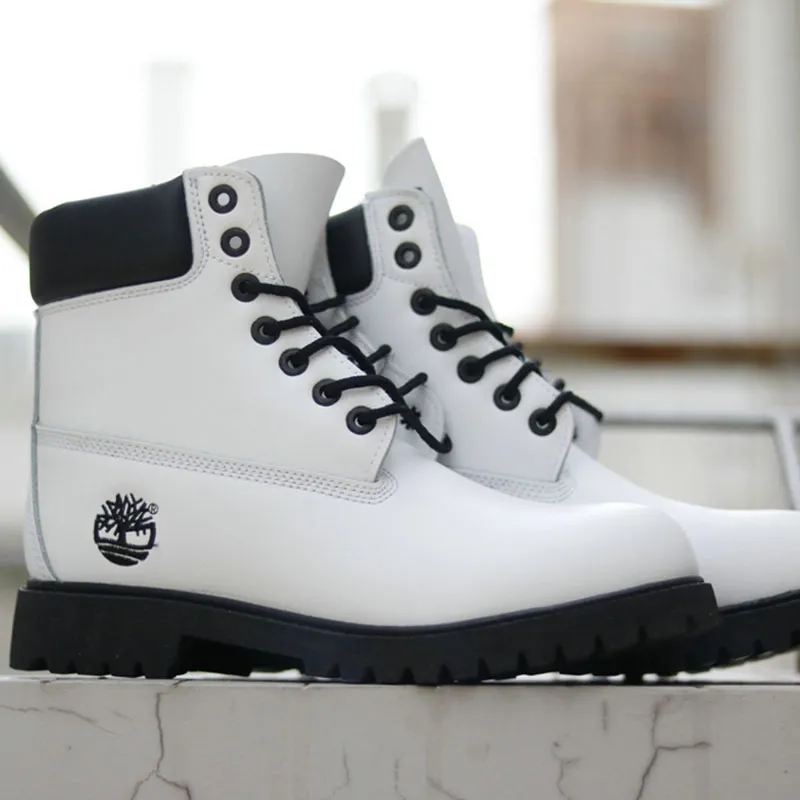 White shop snakeskin timberlands
